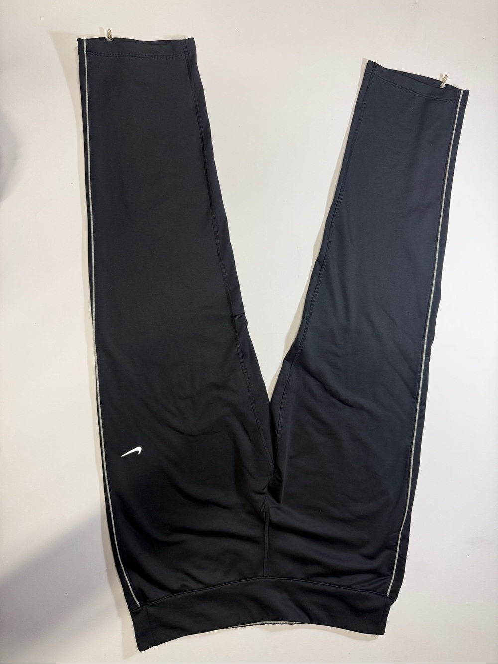 Nike Woman’s Black Track Yoga Pants with White‎ Side Piping